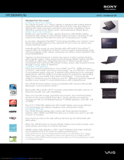 Sony VAIO VPCEB3MFX/BJ Specifications