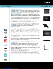 Sony VAIO VPCEB3NFX/B Specifications