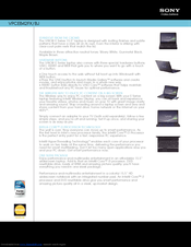 Sony VAIO VPCEB42FX Specifications