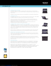 Sony VAIO VPCEB43FX Specifications