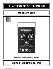 Elenco Electronics FG-500K Assembly And Instruction Manual