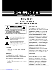 Elmo Dome Camera TND4004 Instruction Manual