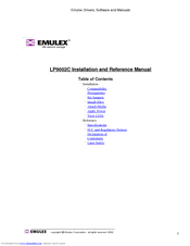 Emulex LP9002C Installation And Reference Manual