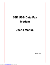 Encore 56K USB DATA FAX MODEM User Manual