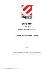 Encore ENPS-MF1 Quick Installation Manual