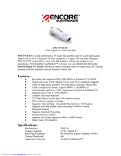 Encore ENUTV-DAT Specifications