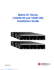 Enterasys Matrix E1 1G582-09 Installation Manual
