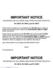 Cabletron Systems 6C105 Important Notice