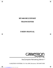 Cabletron Systems MT-800 User Manual