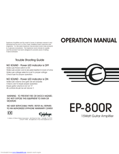 Epiphone EP-800R Operation Manual