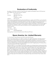 Epson ActionLaser Original Declaration Of Conformity