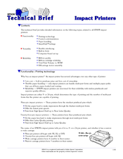 Epson C130001 - LX 300 B/W Dot-matrix Printer Technical Brief