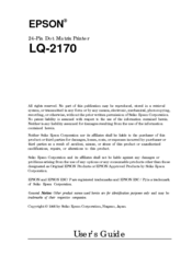 Epson LQ-2170 User Manual