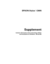 Epson Stylus C84N Supplement Manual