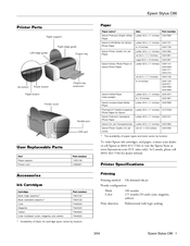 Epson C11C574001 - Stylus C86 Color Inkjet Printer Product Information