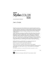 Epson Stylus Color 500 User Manual