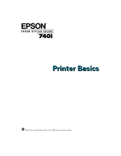 Epson Stylus Color 740i Printer Basics Manual
