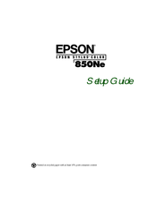 Epson STYLUS 850Ne Setup Manual