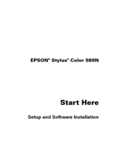 Epson 980N - Stylus Color Inkjet Printer Start Here Manual