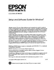Epson Stylus Pro Original Setup And Software Manual