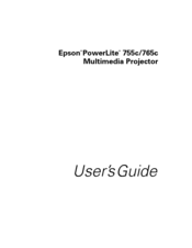 Epson PowerLite 765c User Manual