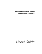 Epson 7800p - PowerLite XGA LCD Projector User Manual