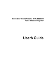 Epson PowerLite Home Cinema 8100 User Manual