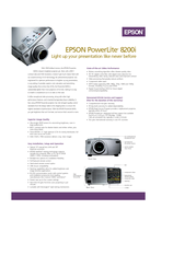Epson PowerLite 8200NL Specifications