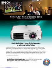 Epson PowerLite Home Cinema 8350 Brochure & Specs