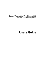 Epson PowerLite Pro Cinema 800 User Manual