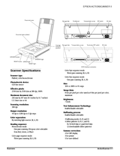 Epson ActionScanner II PC - ActionScanning System II Specifications