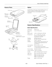 Epson Perfection 2480 Limited Edition Product Information Manual