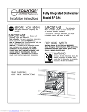 Equator SF 924 Installation Instructions Manual