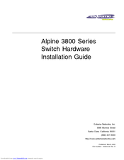 Extreme Networks Alpine 3800 GM-16T3 Hardware Installation Manual