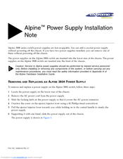 Extreme Networks Alpine 3800 Series Installation Note
