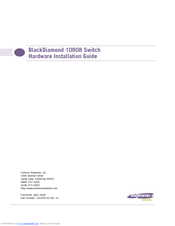 Extreme Networks BlackDiamond 10808 Hardware Installation Manual