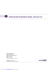 Extreme Networks Sentriant AG200 Installation Manual