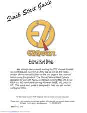 Ezquest Cobra+ FW400 Slim FW/USB2 Quick Start Manual