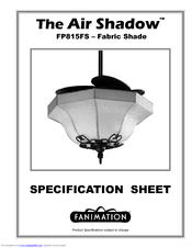 Fanimation Air Shadow FP815FS Specification Sheet