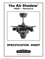 Fanimation Air Shadow FP820 Series Specification Sheet