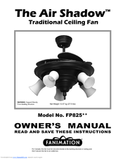 Fanimation Air Shadow FP825 Series Owner's Manual