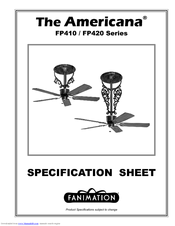 Fanimation Americana FP410 Series Specification Sheet