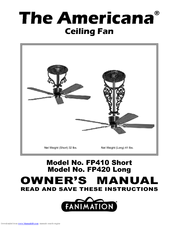 Fanimation Americana FP410 Series Owner's Manual