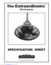 Fanimation Extraordinaire OF110 Series Specification Sheet