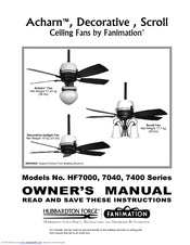 Fanimation HF7040 Series Owner's Manual