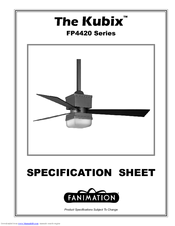 Fanimation Kubix FP4420 Series Specification Sheet