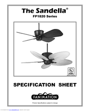 Fanimation Sandella FP1820 Series Specification Sheet