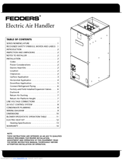 Fedders AFPC48A1 Instruction Manual