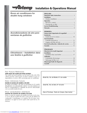 Airtemp B7Q08F2A Installation And Operation Manual