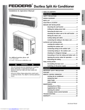 Fedders IFC1012N7F Operation Installation And Operation Manual